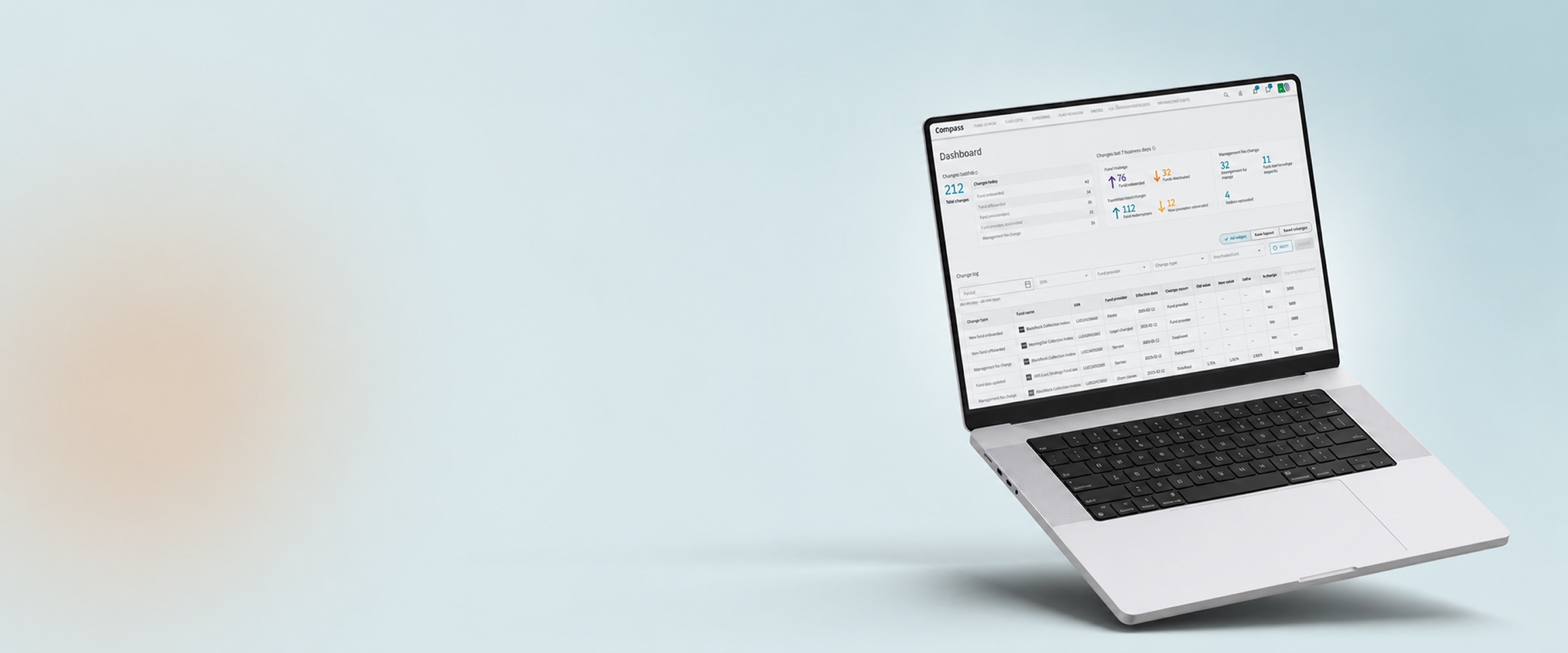 Compass dashboard shown on a laptop