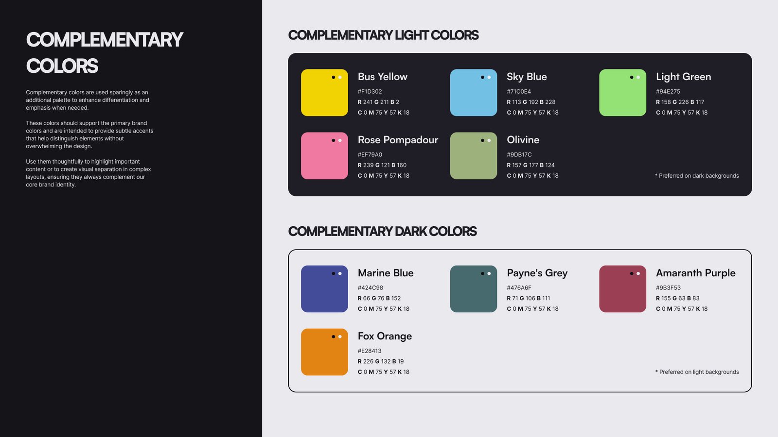 Complementary colours slide